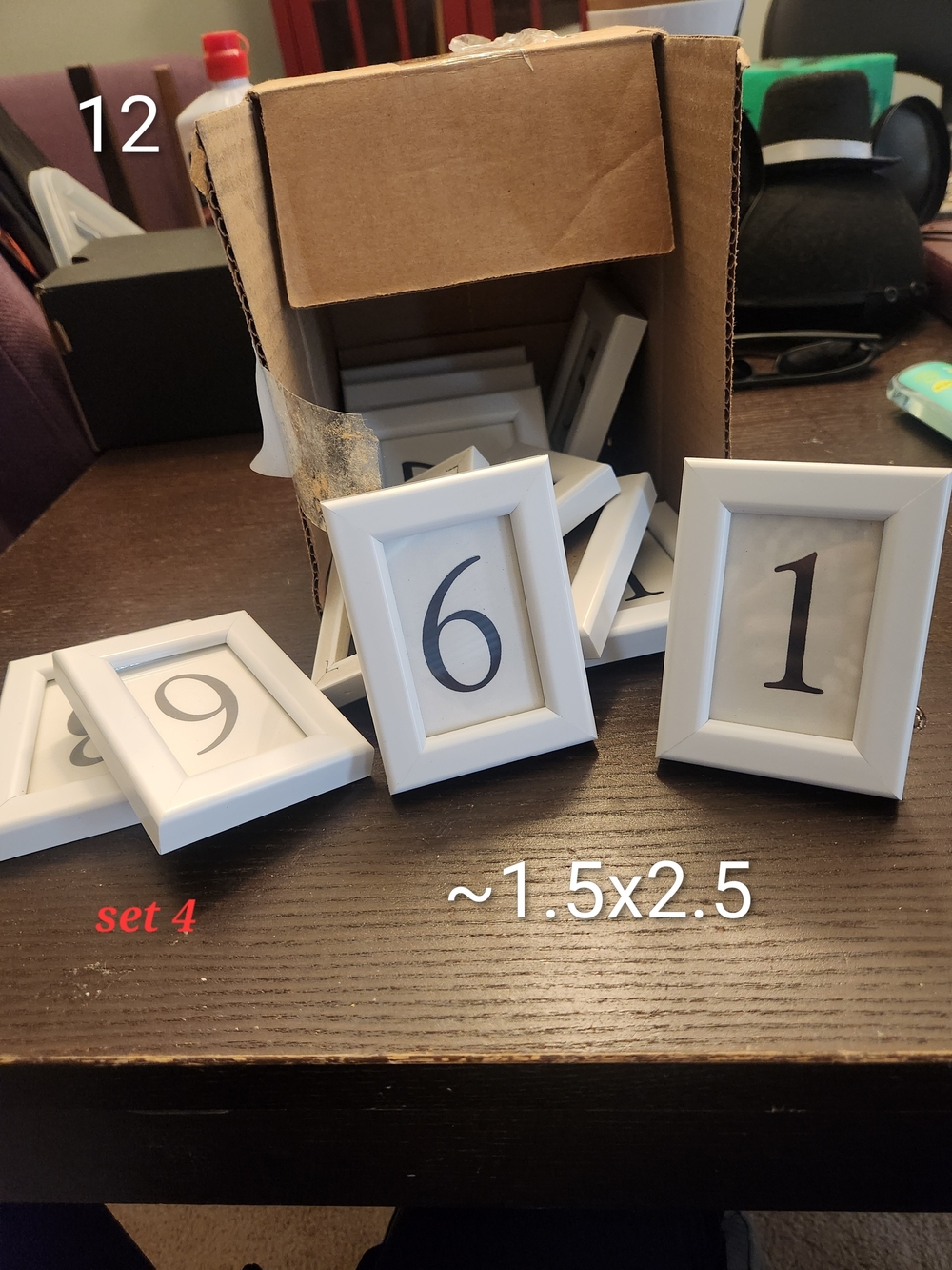 White Wedding Table Frames - Set of 12